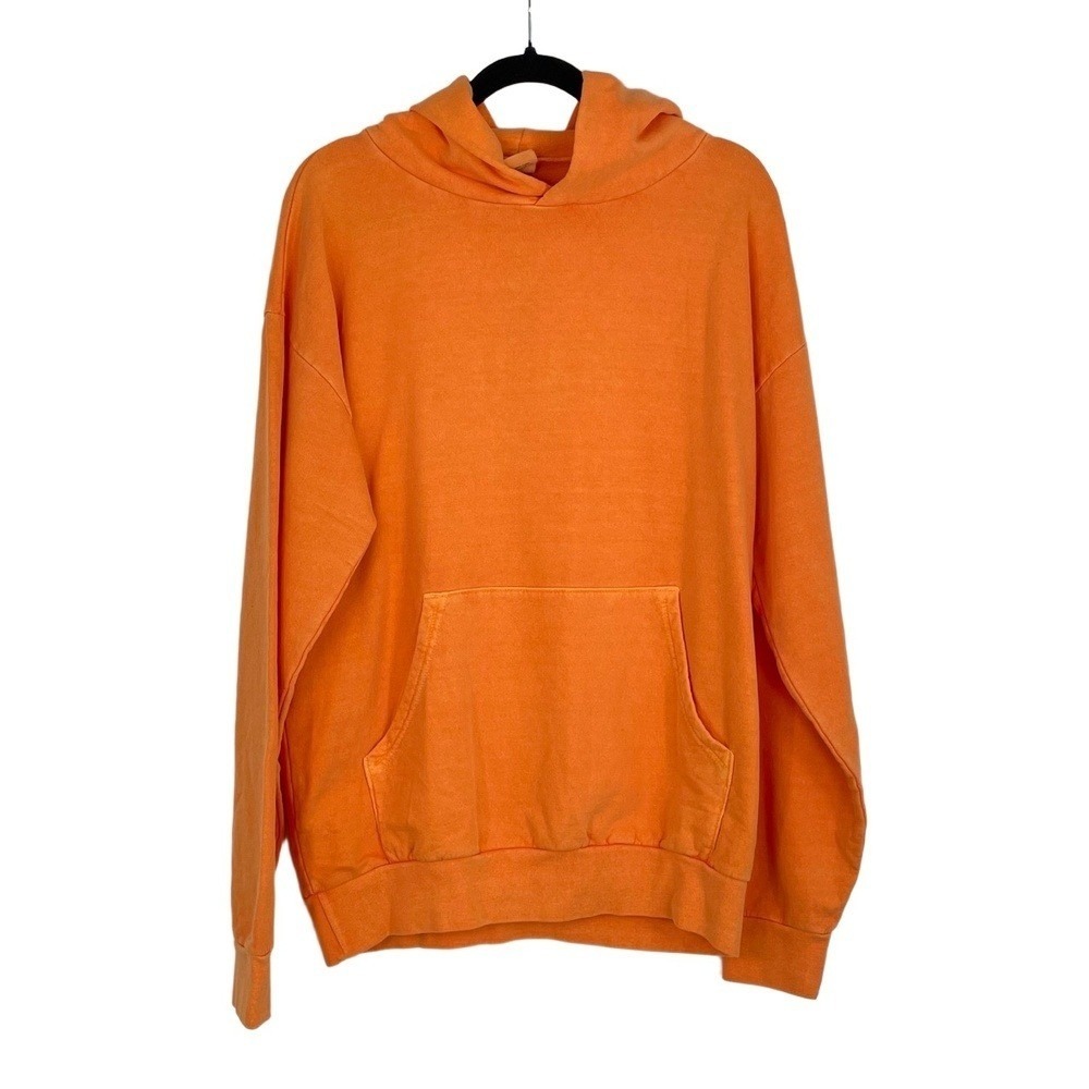 OnlyNY Men's Orange Comfortable Casual Hooded Cotton Pullover Hoodie Size M